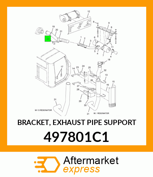 BRACKET, EXHAUST PIPE SUPPORT 497801C1