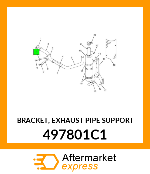 BRACKET, EXHAUST PIPE SUPPORT 497801C1