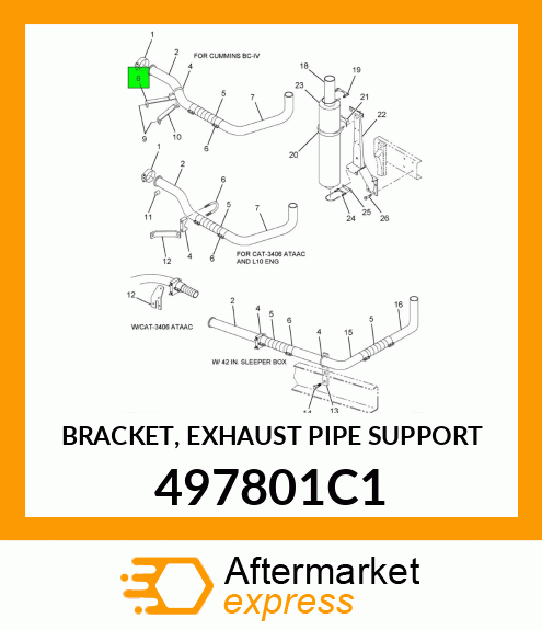 BRACKET, EXHAUST PIPE SUPPORT 497801C1