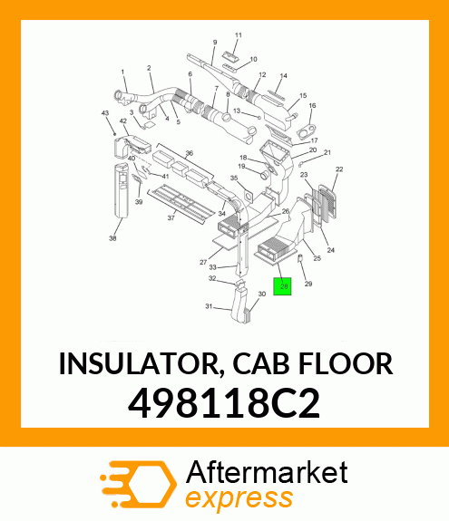 INSULATOR, CAB FLOOR 498118C2