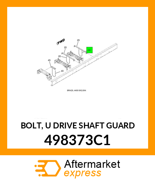 BOLT, "U" DRIVE SHAFT GUARD 498373C1