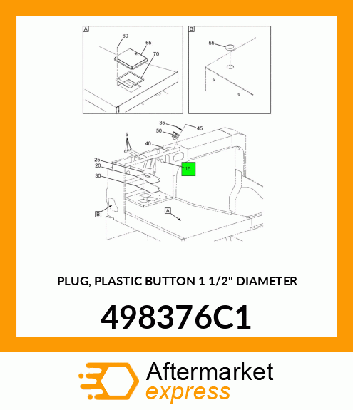 PLUG, PLASTIC BUTTON 1 1/2" DIAMETER 498376C1