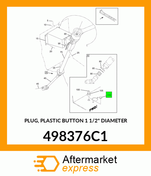 PLUG, PLASTIC BUTTON 1 1/2" DIAMETER 498376C1
