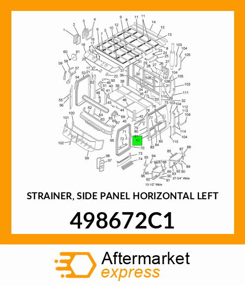 STRAINER, SIDE PANEL HORIZONTAL LEFT 498672C1