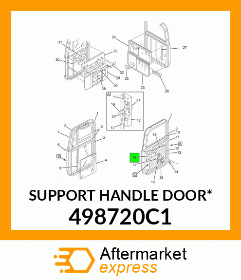 SUPPORT HANDLE DOOR* 498720C1