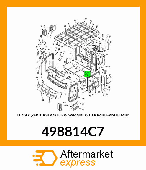 HEADER ,PARTITION PARTITION*ASM SIDE OUTER PANEL-RIGHT HAND 498814C7