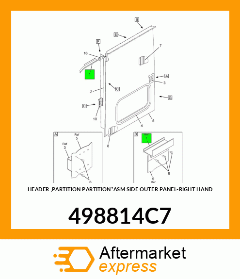 HEADER ,PARTITION PARTITION*ASM SIDE OUTER PANEL-RIGHT HAND 498814C7