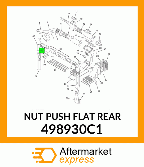 NUT PUSH FLAT REAR 498930C1