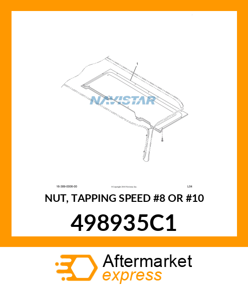 NUT, TAPPING SPEED #8 OR #10 498935C1