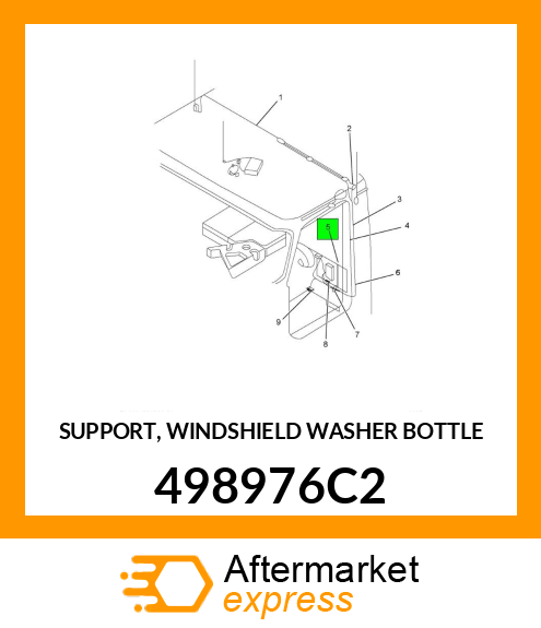 SUPPORT, WINDSHIELD WASHER BOTTLE 498976C2