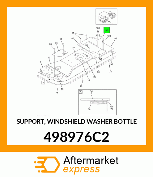 SUPPORT, WINDSHIELD WASHER BOTTLE 498976C2