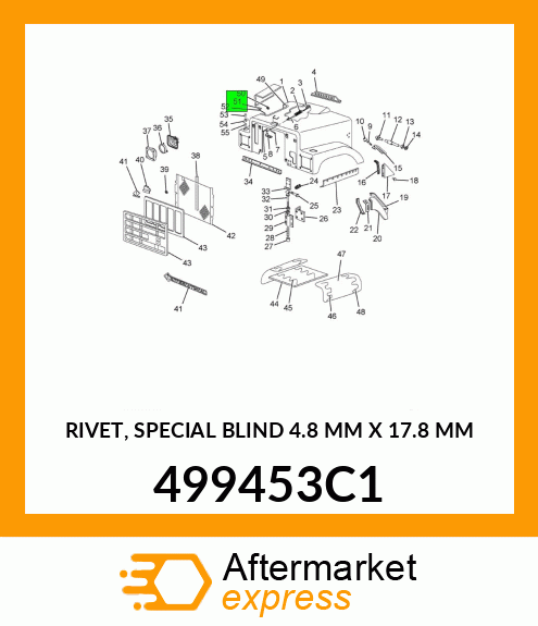 RIVET, SPECIAL BLIND 4.8 MM X 17.8 MM 499453C1