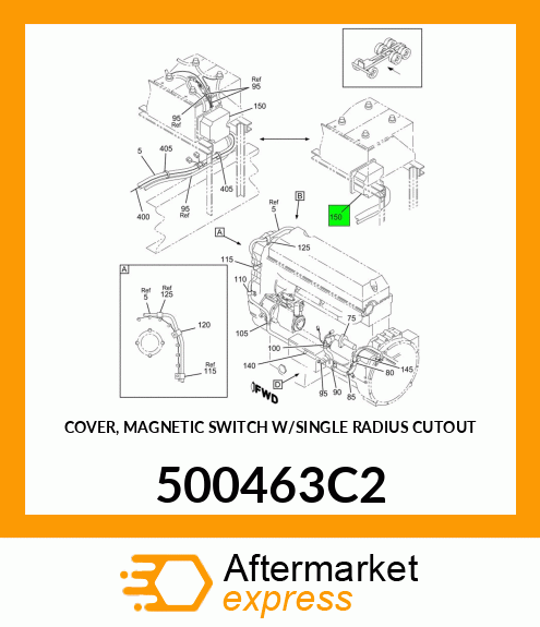 COVER, MAGNETIC SWITCH W/SINGLE RADIUS CUTOUT 500463C2