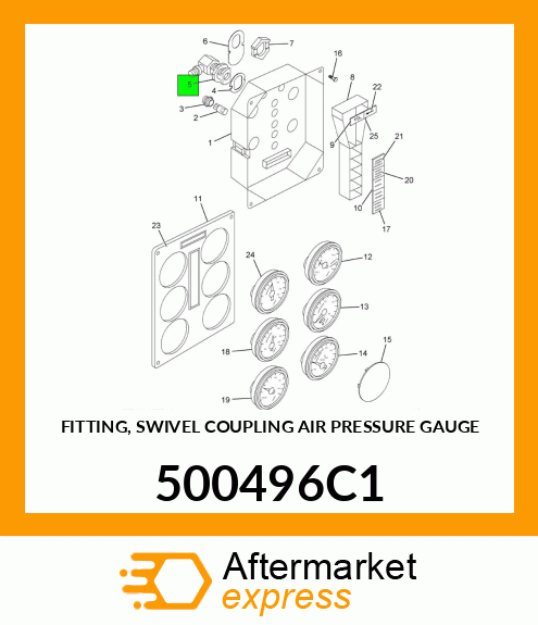 FITTING, SWIVEL COUPLING AIR PRESSURE GAUGE 500496C1