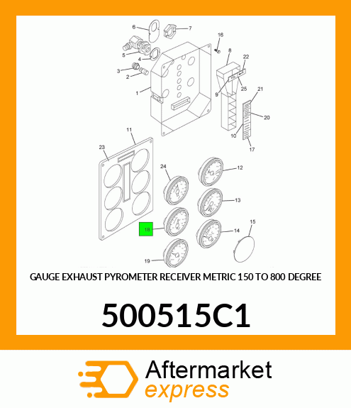 GAUGE EXHAUST PYROMETER RECEIVER METRIC 150 TO 800 DEGREE 500515C1