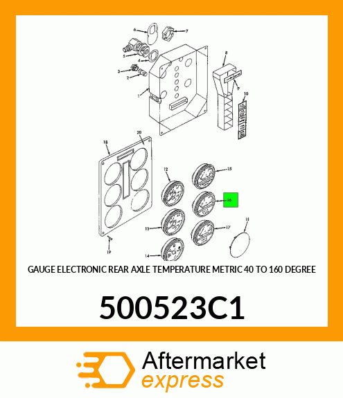 GAUGE ELECTRONIC REAR AXLE TEMPERATURE METRIC 40 TO 160 DEGREE 500523C1