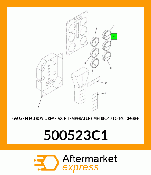 GAUGE ELECTRONIC REAR AXLE TEMPERATURE METRIC 40 TO 160 DEGREE 500523C1