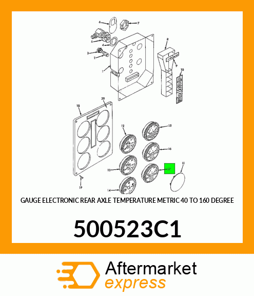 GAUGE ELECTRONIC REAR AXLE TEMPERATURE METRIC 40 TO 160 DEGREE 500523C1