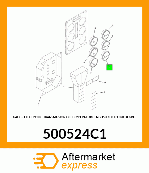 GAUGE ELECTRONIC TRANSMISSION OIL TEMPERATURE ENGLISH 100 TO 320 DEGREE 500524C1