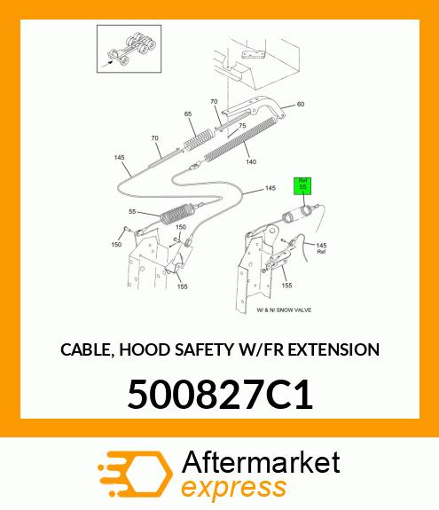 CABLE, HOOD SAFETY W/FR EXTENSION 500827C1