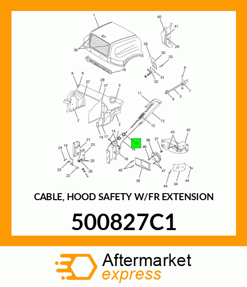 CABLE, HOOD SAFETY W/FR EXTENSION 500827C1