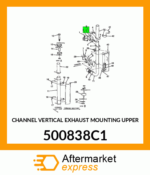 CHANNEL VERTICAL EXHAUST MOUNTING UPPER 500838C1