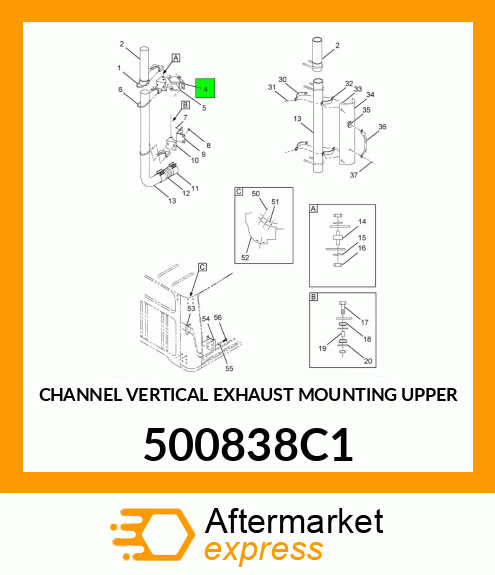 CHANNEL VERTICAL EXHAUST MOUNTING UPPER 500838C1