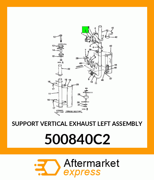 SUPPORT VERTICAL EXHAUST LEFT ASSEMBLY 500840C2