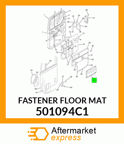 FASTENER FLOOR MAT 501094C1