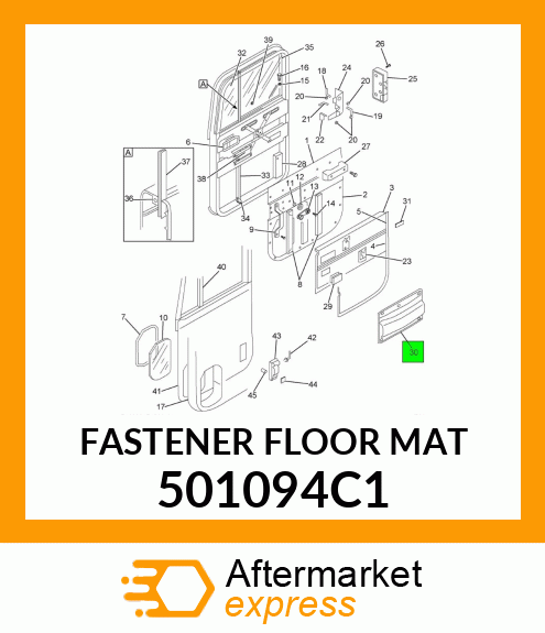 FASTENER FLOOR MAT 501094C1