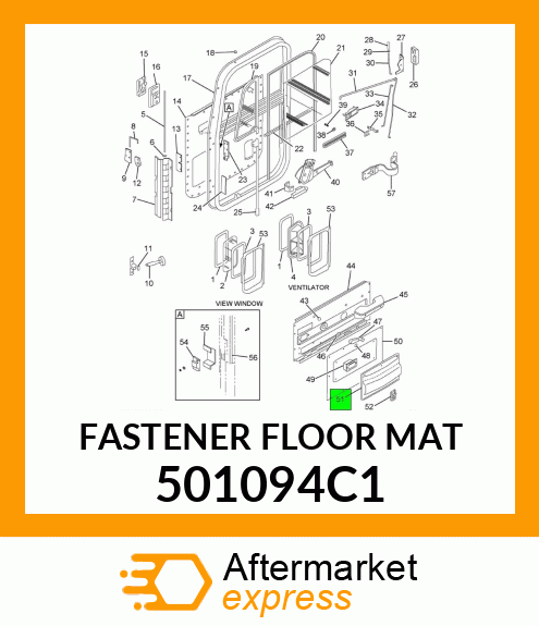 FASTENER FLOOR MAT 501094C1