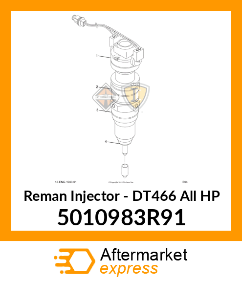 Reman Injector - DT466 All HP 5010983R91