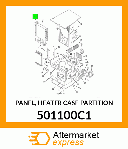 PANEL, HEATER CASE PARTITION 501100C1