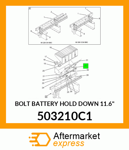 BOLT BATTERY HOLD DOWN 11.6" 503210C1