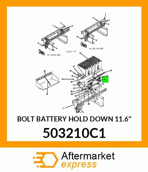 BOLT BATTERY HOLD DOWN 11.6" 503210C1