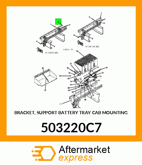 BRACKET, SUPPORT BATTERY TRAY CAB MOUNTING 503220C7