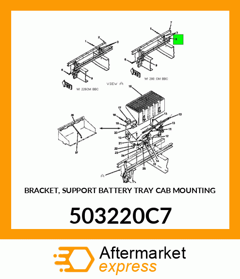 BRACKET, SUPPORT BATTERY TRAY CAB MOUNTING 503220C7