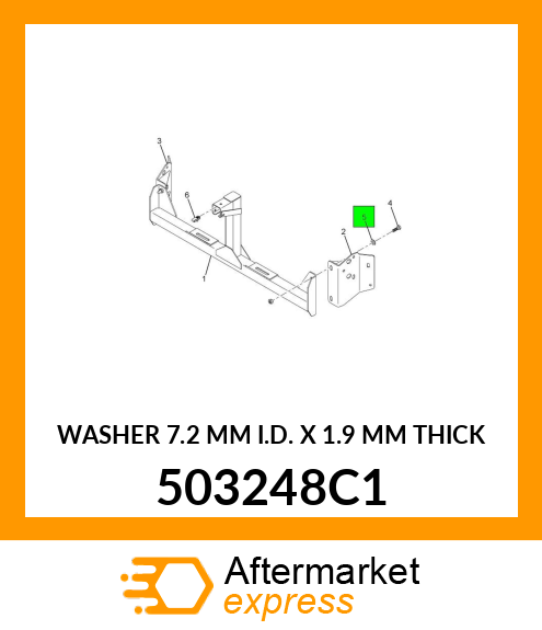 WASHER 7.2 MM I.D. X 1.9 MM THICK 503248C1