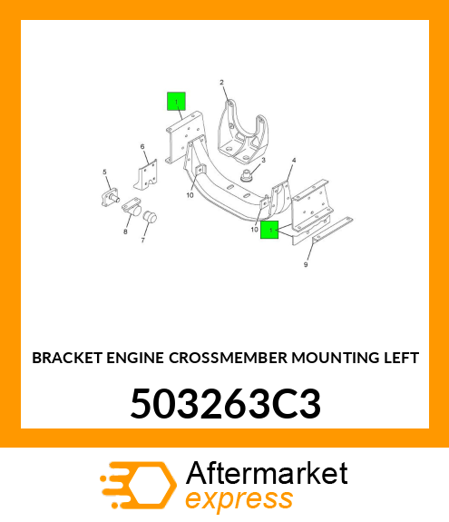 BRACKET ENGINE CROSSMEMBER MOUNTING LEFT 503263C3