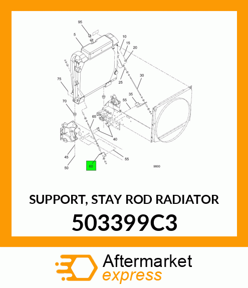 SUPPORT, STAY ROD RADIATOR 503399C3