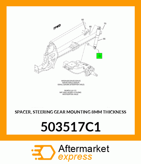 SPACER, STEERING GEAR MOUNTING 8MM THICKNESS 503517C1