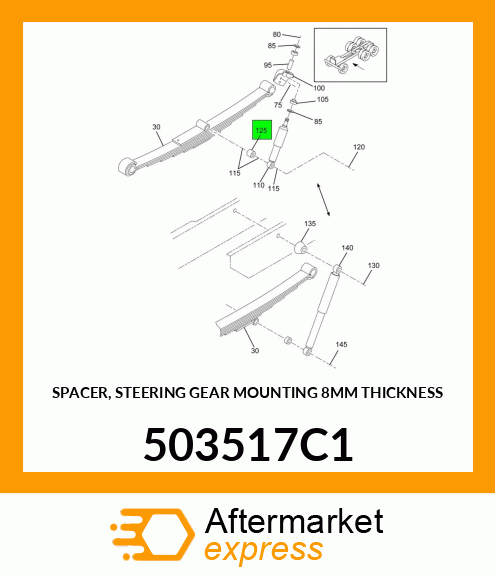 SPACER, STEERING GEAR MOUNTING 8MM THICKNESS 503517C1