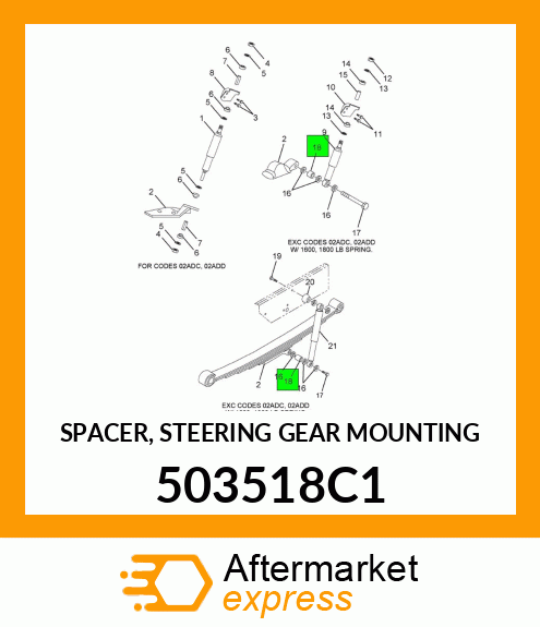 SPACER, STEERING GEAR MOUNTING 503518C1
