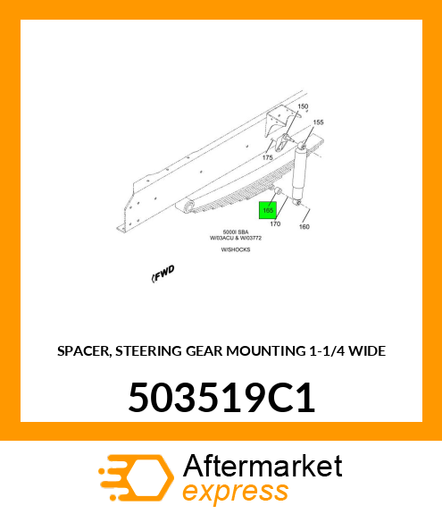 SPACER, STEERING GEAR MOUNTING 1-1/4" WIDE 503519C1