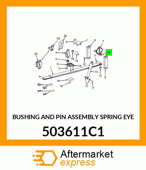 BUSHING AND PIN ASSEMBLY SPRING EYE 503611C1