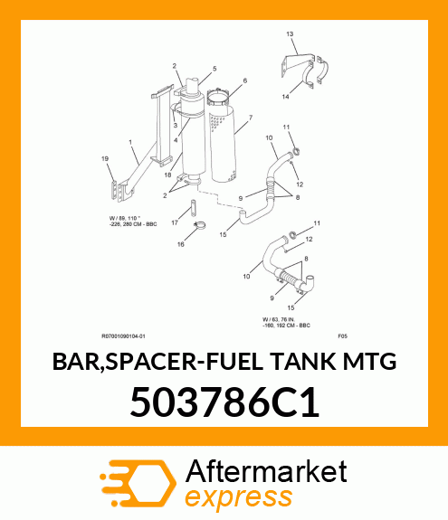 BAR,SPACER-FUEL TANK MTG 503786C1