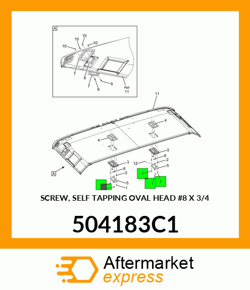 SCREW, SELF TAPPING OVAL HEAD #8 X 3/4" 504183C1