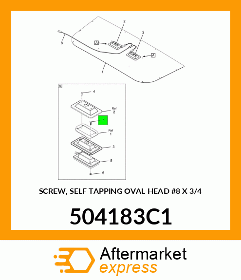SCREW, SELF TAPPING OVAL HEAD #8 X 3/4" 504183C1
