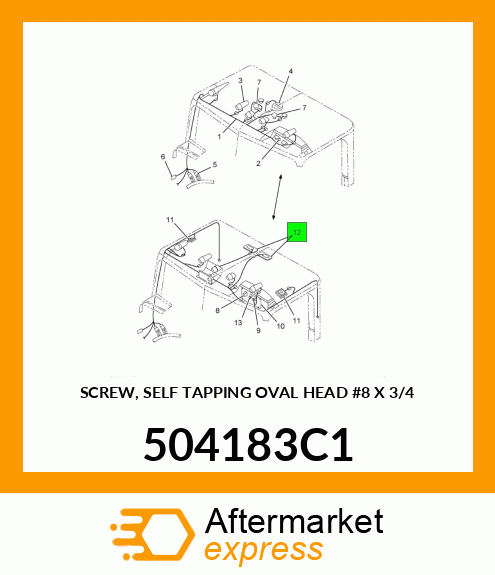 SCREW, SELF TAPPING OVAL HEAD #8 X 3/4" 504183C1