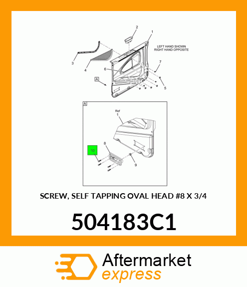 SCREW, SELF TAPPING OVAL HEAD #8 X 3/4" 504183C1